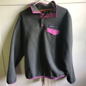 Patagonia Synchilla Grey & Purple Pullover